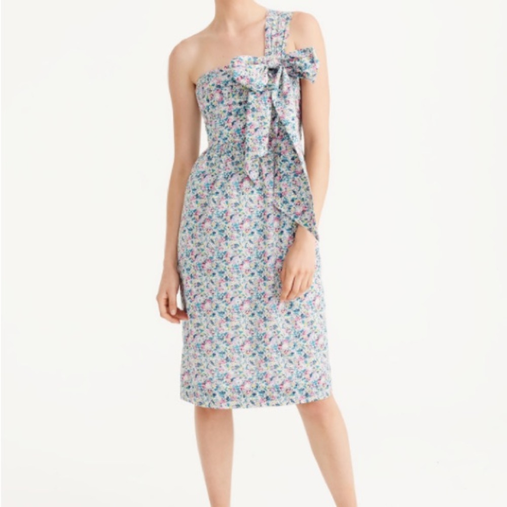 J Crew Liberty Print One-Shoulder Dress 2 NWT